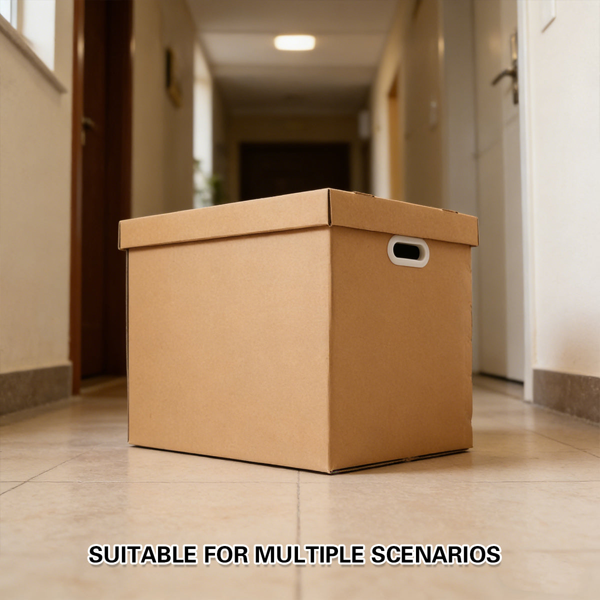 Kraft Paper Storage Box with Lid 80L Stackable Warehouse Storage 5PCS