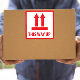 300PCS Anti-Tripping Warning Stickers 12×12cm Shipping Box This Way Up Labels