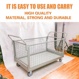 Folding Fence Vehicle Metal Mesh Cart for Warehouse Transport
