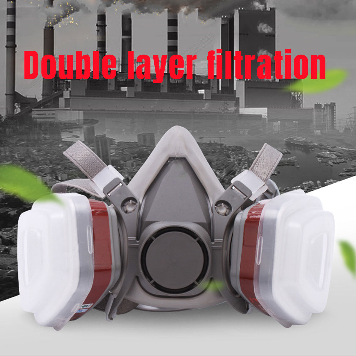 Half Face Dustproof Protective Mask with Dual Cartridge for Industrial Use