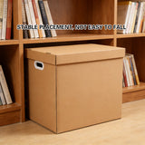 Kraft Paper Storage Box with Lid 80L Stackable Warehouse Storage 5PCS