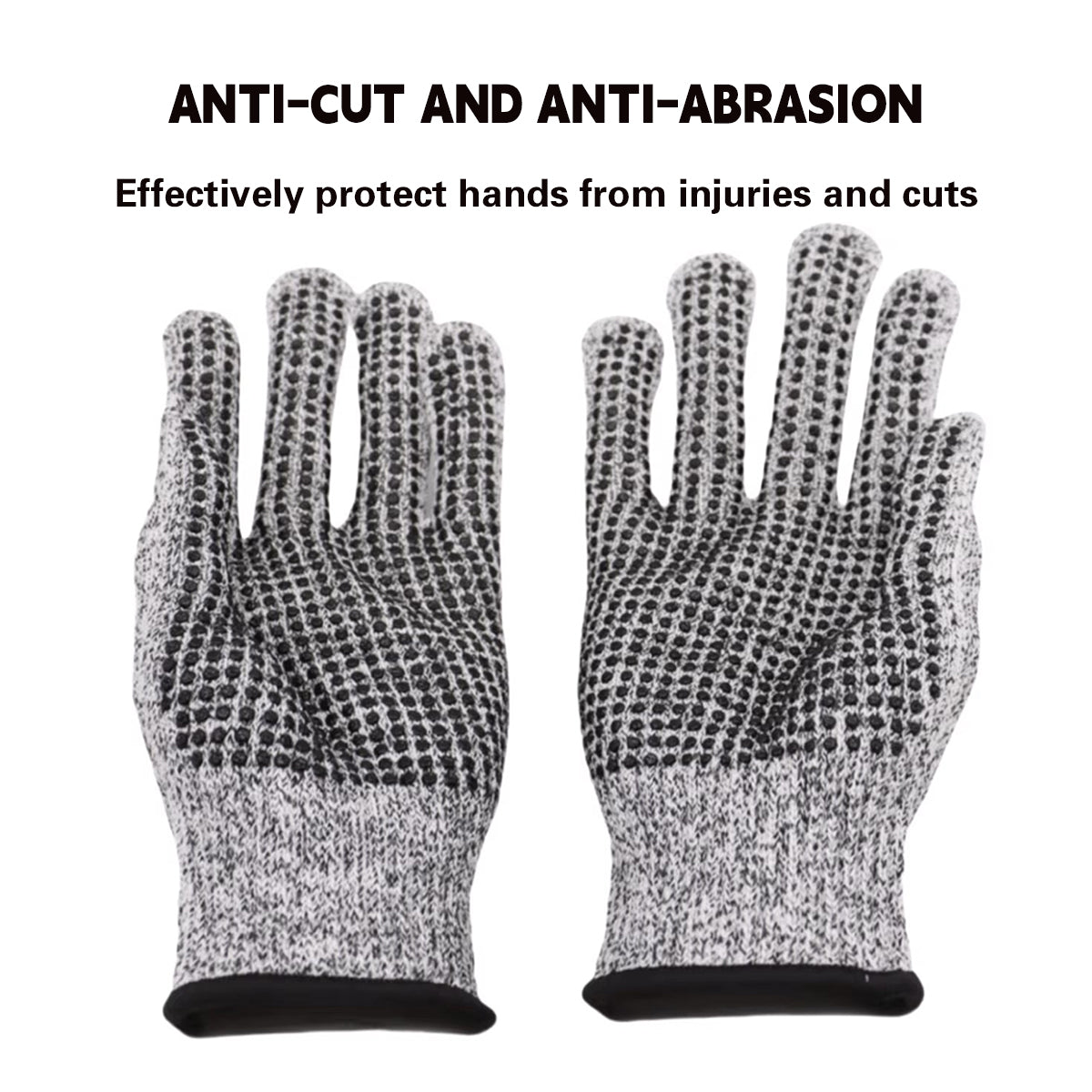 2Pairs Cut Resistant Work Gloves Anti Slip Safety Hand Protection
