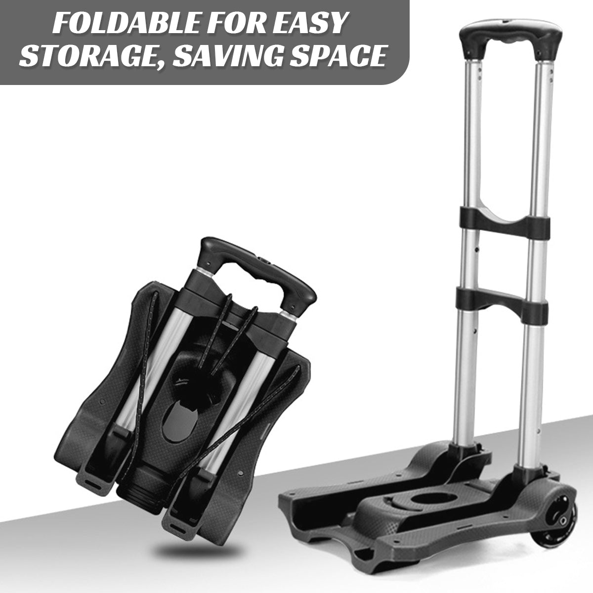 Portable Folding Hand Truck Cart Adjustable Handle 40kg Load