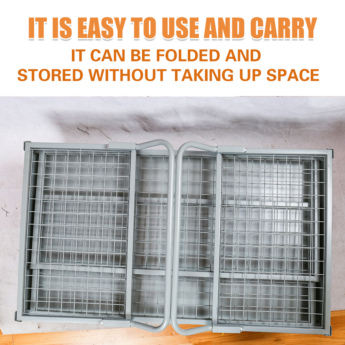 Folding Fence Vehicle Metal Mesh Cart for Warehouse Transport