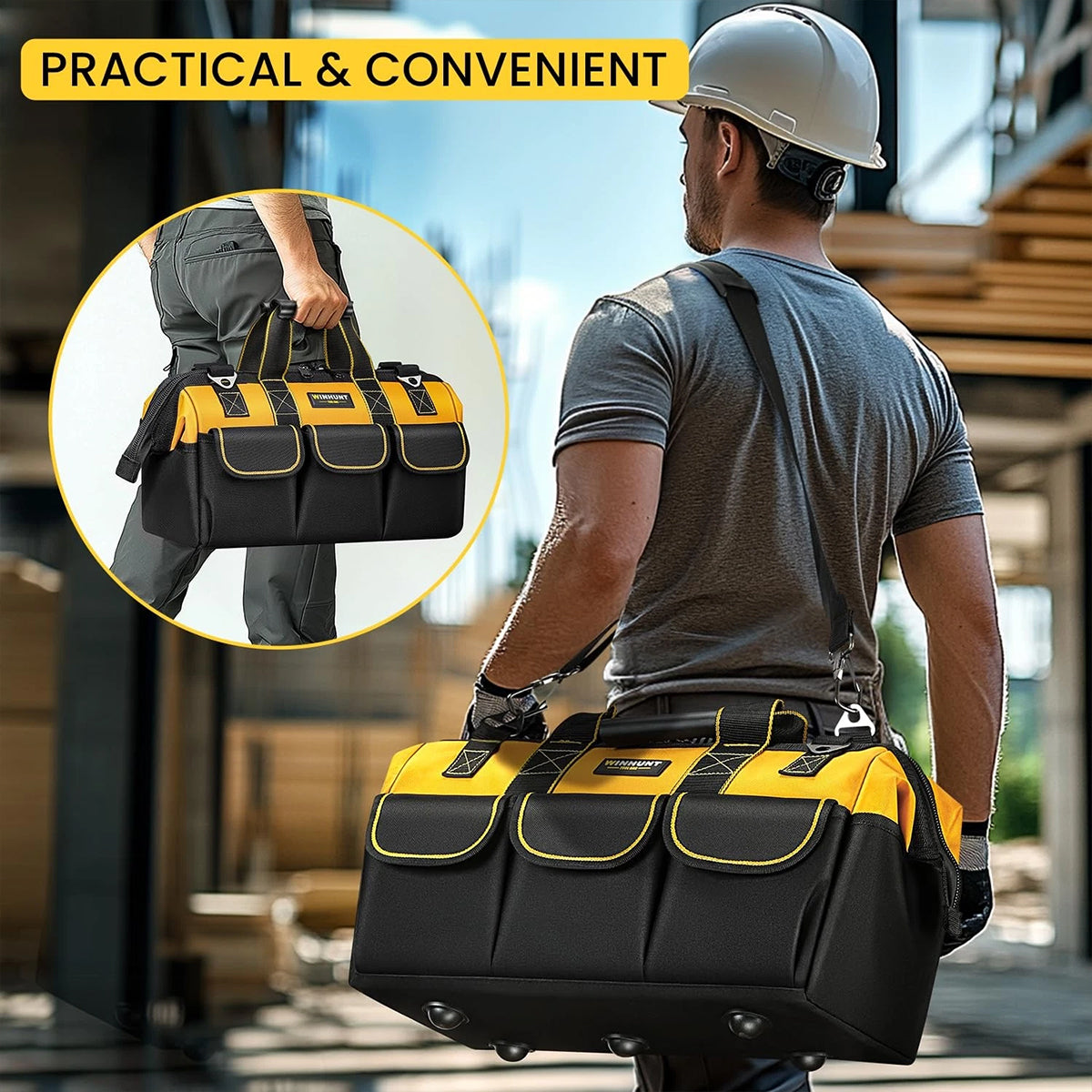 Large Capacity Handheld Tool Bag 50cm Wear Resistant Portable Work Tote