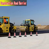 2PCS Rubber Traffic Safety Cones Flexible Reflective for Construction Sites