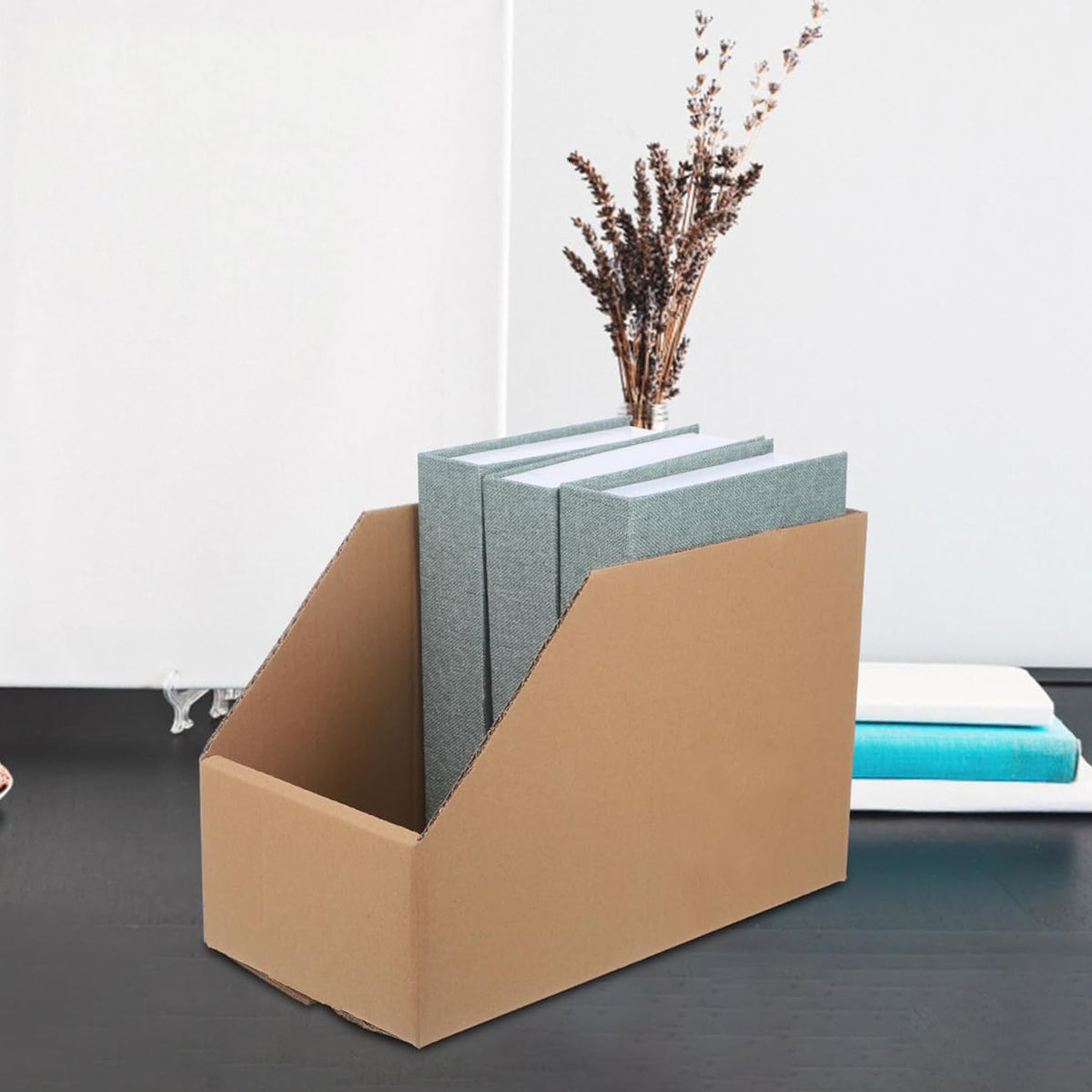 10pcs Slanted Cardboard Display Storage Boxes Organiser
