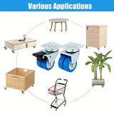 Heavy Duty Swivel Locking Casters 50mm PVC Wheels 4pcs for Warehouse Equipment