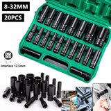 20-Piece 1/2-In Drive Socket Set 8–32 mm with Storage Case