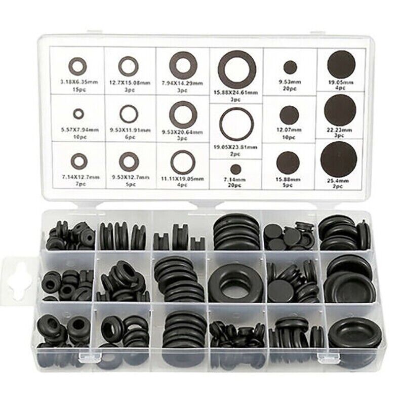 125PCS Rubber Grommet Assortment Kit with 18 Sizes for Automotive and DIY