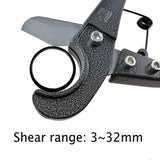 PVC Pipe Cutter Plastic Rubber Hose Conduit Pliers Poly Tube 1/8-1.35