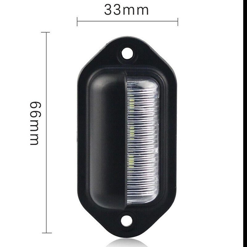 2PCS 6 LED License Plate Light for Truck SUV Trailer Lorry 12V 24V