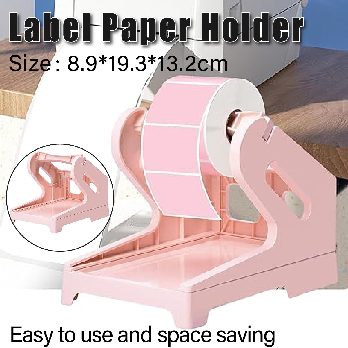 Pink Label Paper Holder Organizer Stand for Desk and Shelf Storage