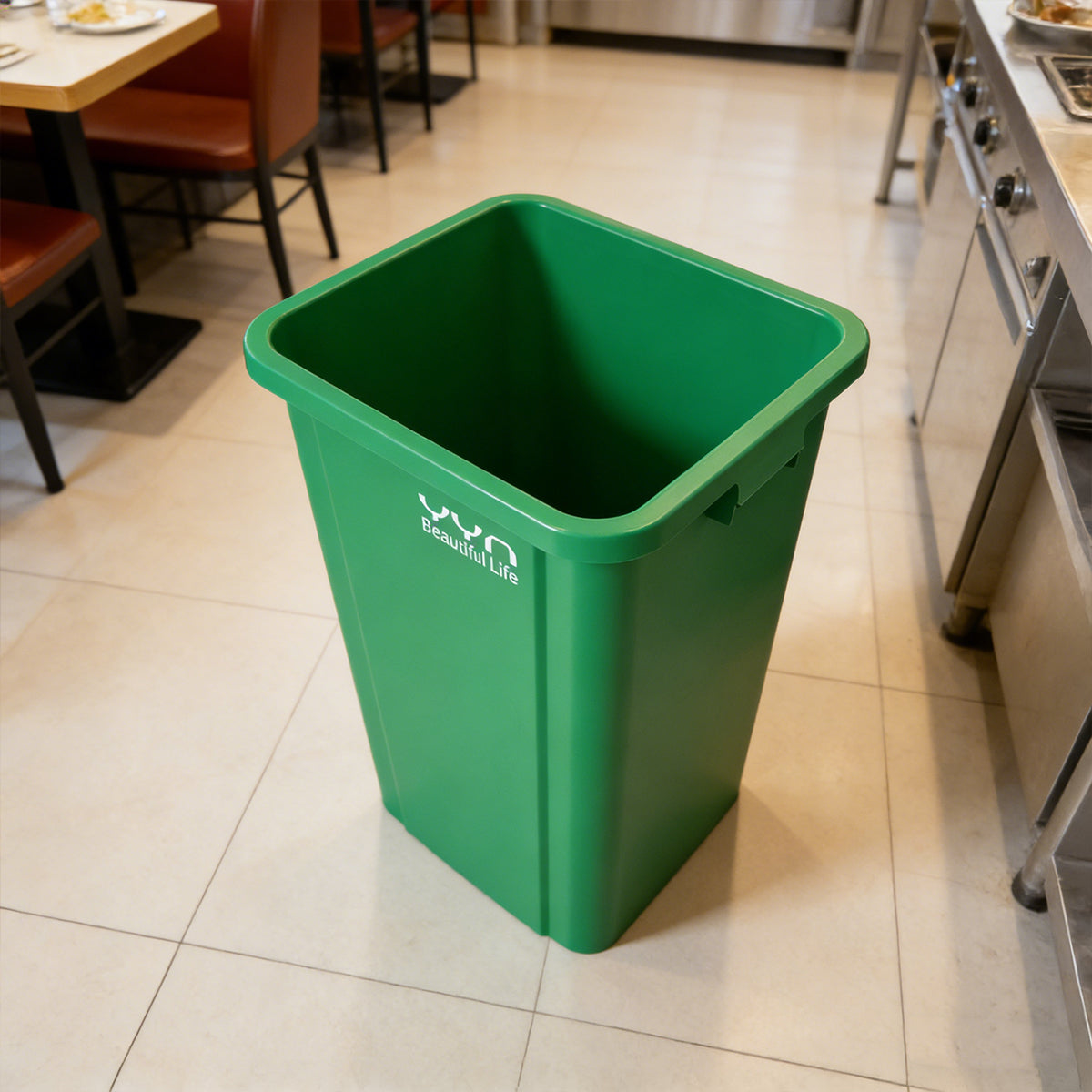 80L Square Trash Can Large Capacity Durable Open-Top Bin