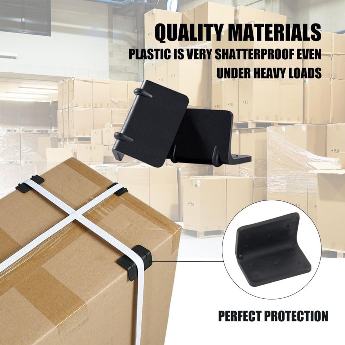 50PCS L-Shaped Packing Buckle Corner Protectors for Warehouse Strapping