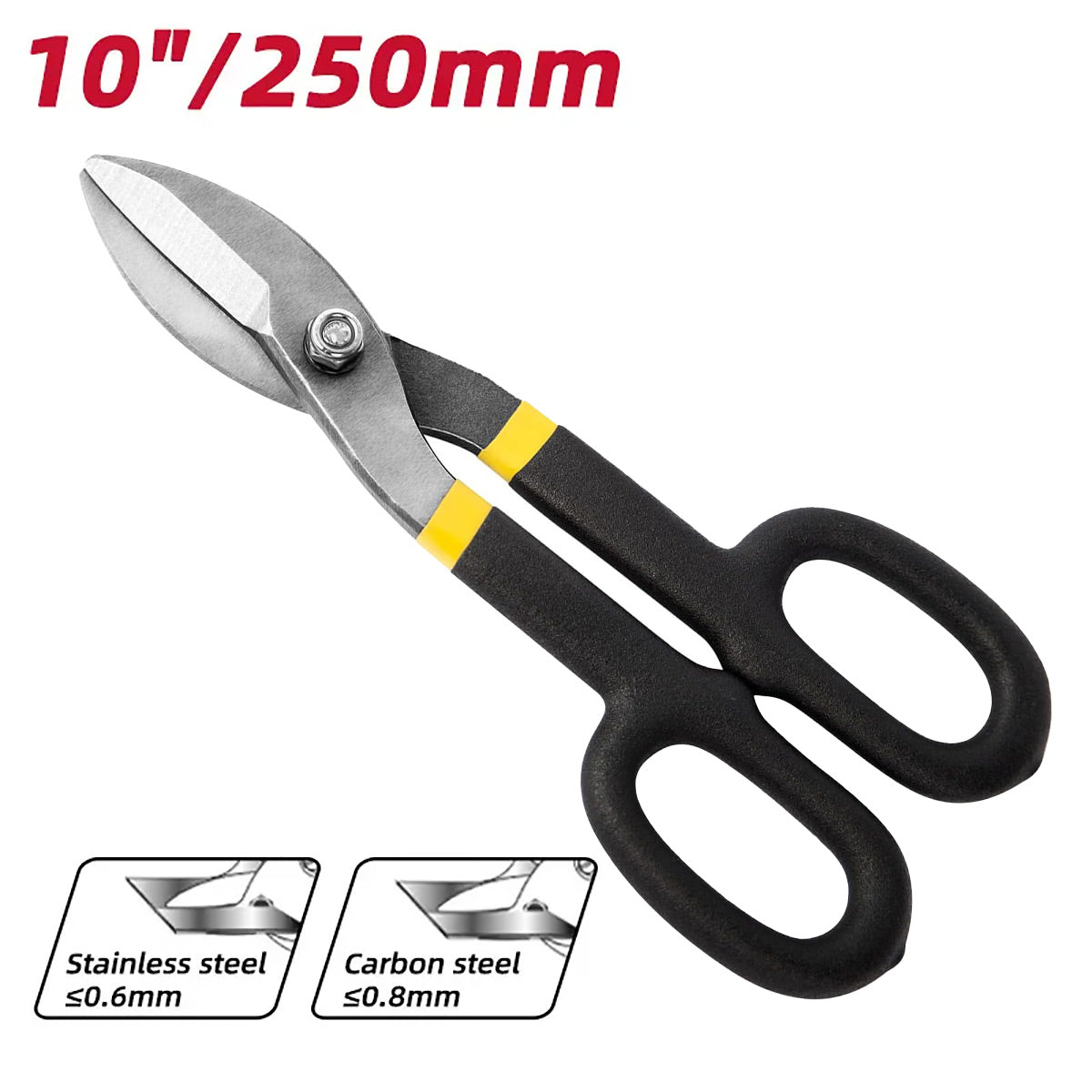 10" Tin Scissors Manual Steel Cutting Metal Shear Cutter