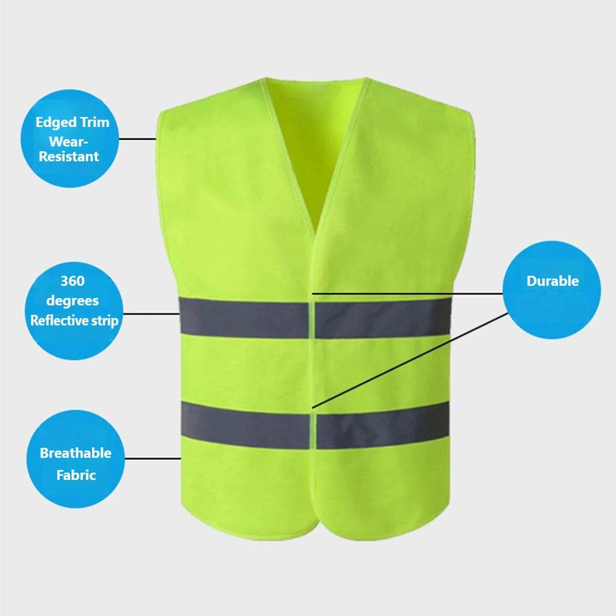 2PCS Reflective Safety Vest Lightweight High Visibility Work Vest