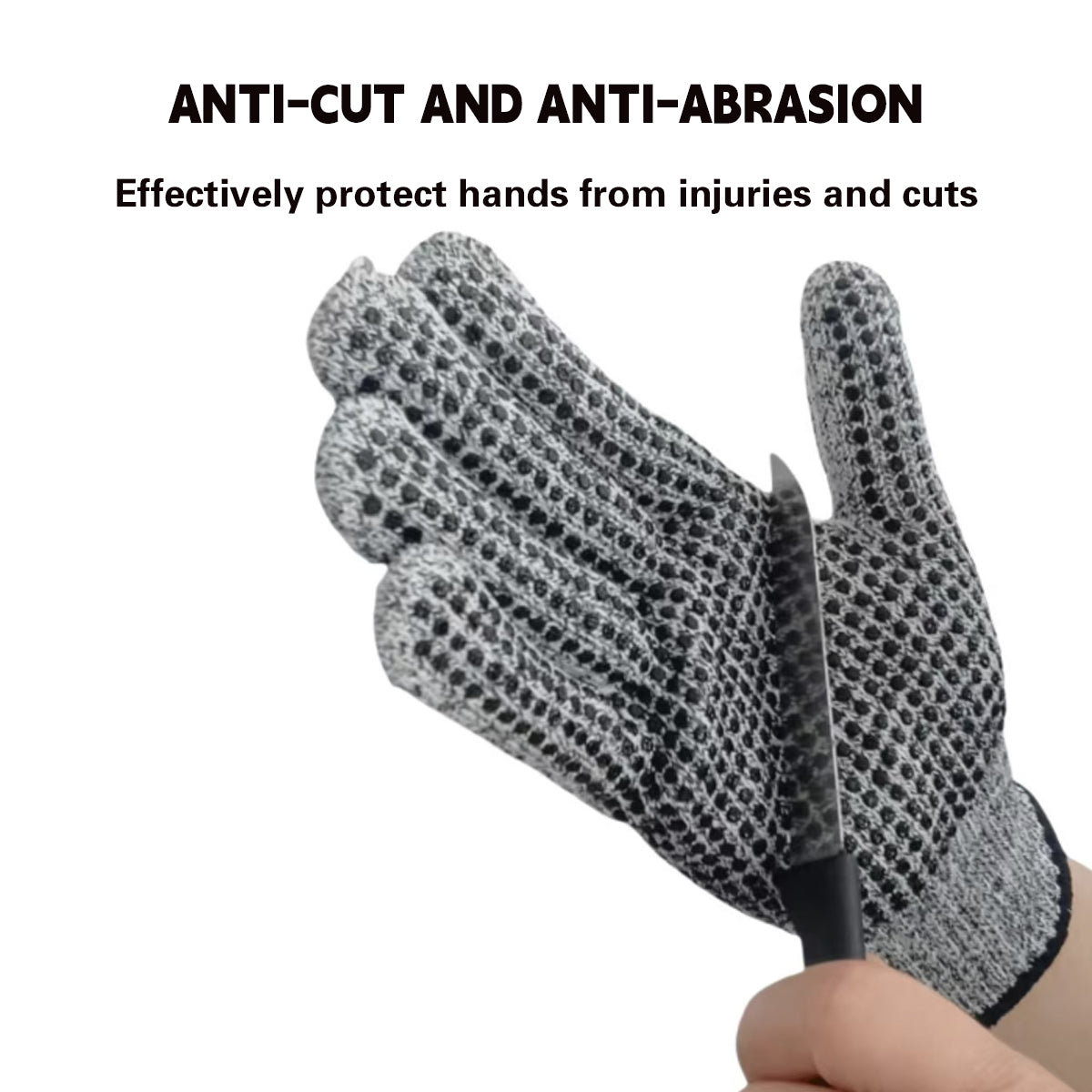 2Pairs Cut Resistant Work Gloves Anti Slip Safety Hand Protection