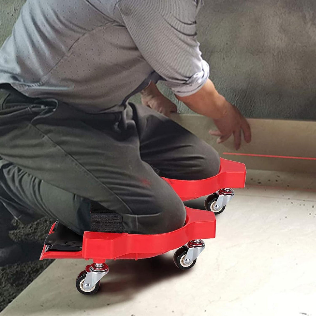 Bricklayer Knee Pad Tool Cart with Rolling Wheels for Construction