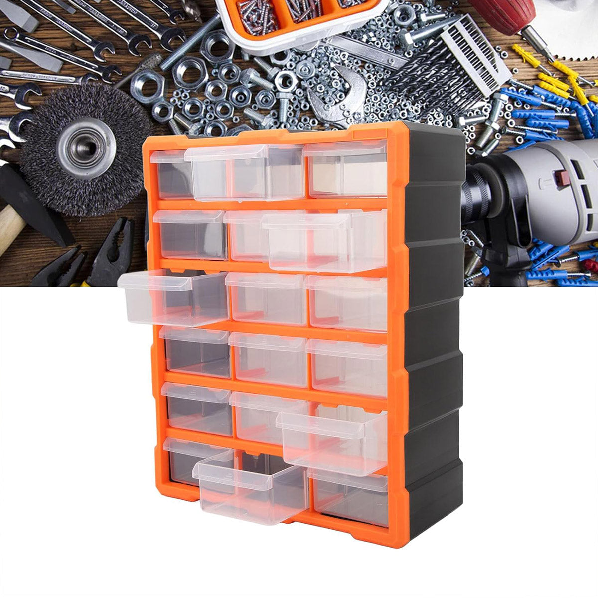 Tool Storage Bin Parts Organizer Drawer Cabinet with Dividers