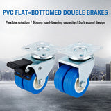 Heavy Duty Swivel Locking Casters 50mm PVC Wheels 4pcs for Warehouse Equipment