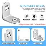 10PCS 90 Degree L-Shaped Angle Brackets Stainless Steel Furniture Support