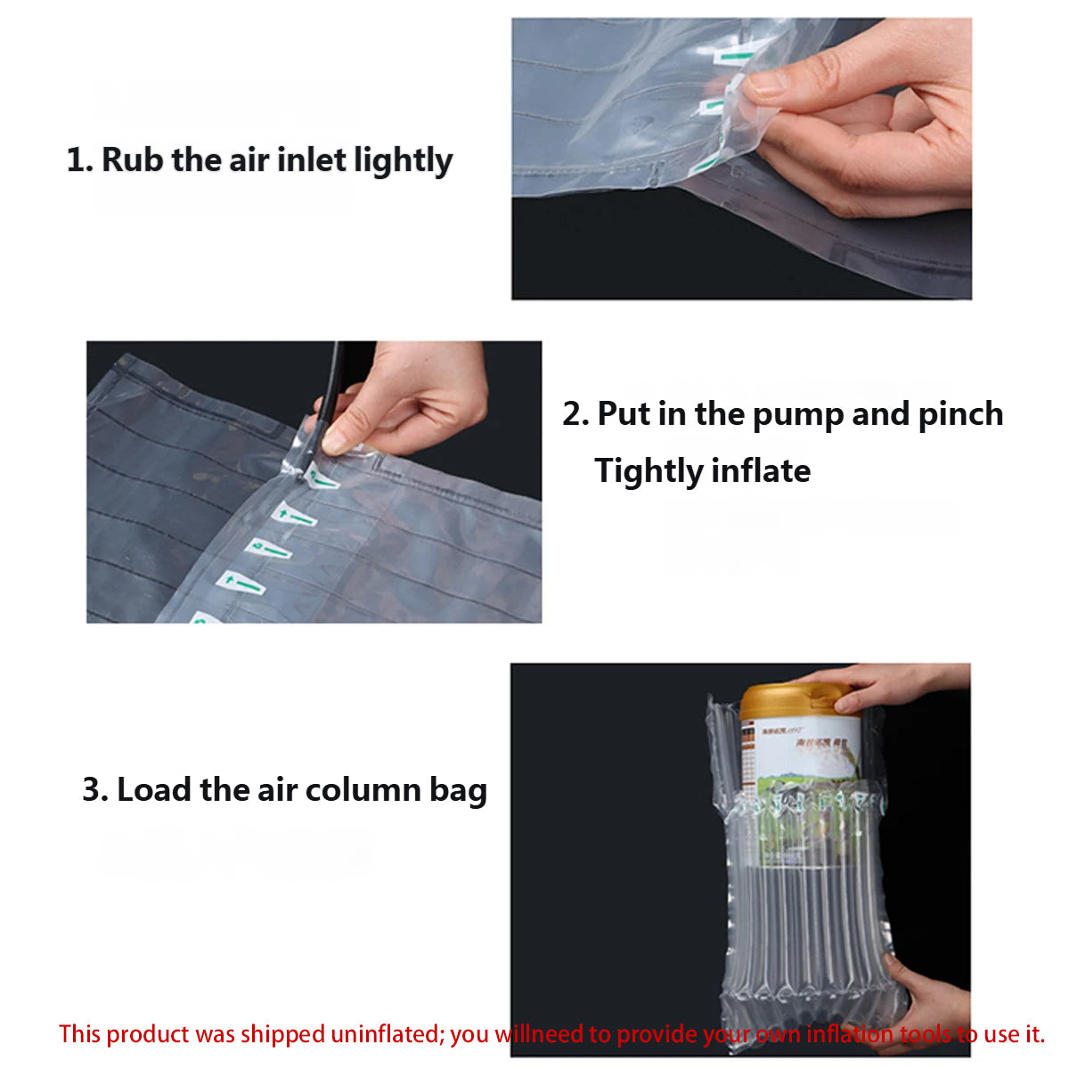 100PCS Air Column Cushion Bags 20×19cm Transparent Shockproof Shipping Protection