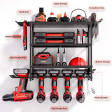 4-Layer Wall-Mounted Power Tool Storage Rack for Drill Screwdriver Organisation