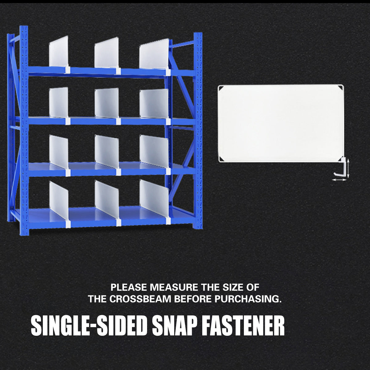 5PCS Shelf Dividers Durable Snap-On for Warehouse Garage Storage