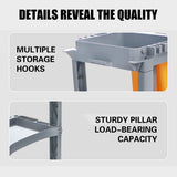 Multi-Functional Cleaning Trolley Cart with Wheels Storage Bag
