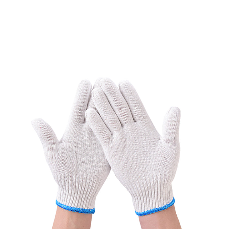 White Safety Work Glove Knitted Cotton Heavy Duty Factory Warehouse