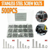M3 M4 M5 500PCS Stainless Steel Hex Socket Screw Nut Set