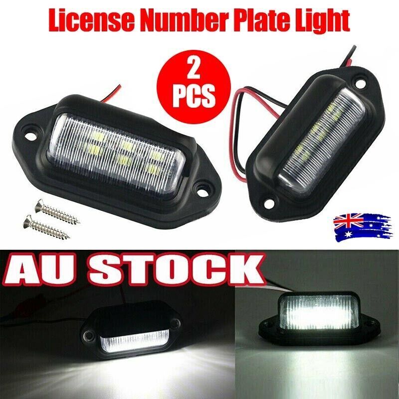2PCS 6 LED License Plate Light for Truck SUV Trailer Lorry 12V 24V