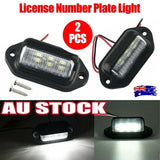 2PCS 6 LED License Plate Light for Truck SUV Trailer Lorry 12V 24V