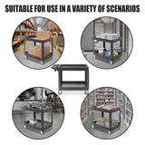2 Tier Rolling Tool Cart Storage Organizer for Warehouse Workshop