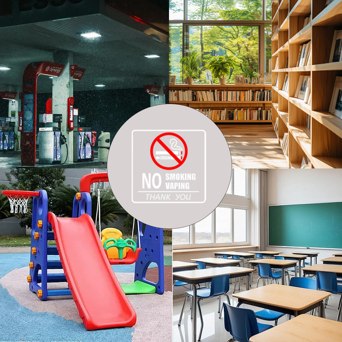 No Smoking Sign Waterproof Removable Safety Sticker Label 10pcs