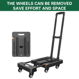 Foldable Flatbed Trolley Cart with Pull Rod and Universal Wheels 200KG
