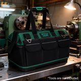 Multifunction Tool Bag 52cm Portable Large Capacity Work Tote with Hard Bottom