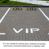 2PCS Rubber Parking Wheel Stop Heavy Duty Reflective Curb