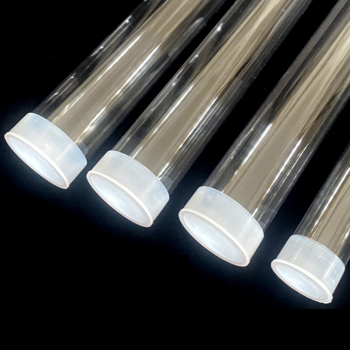 Transparent PC Packaging Tube with Lid Plastic Storage Tube 20PCS