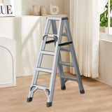 4 Step Folding Aluminum Ladder for Home Kitchen Garage