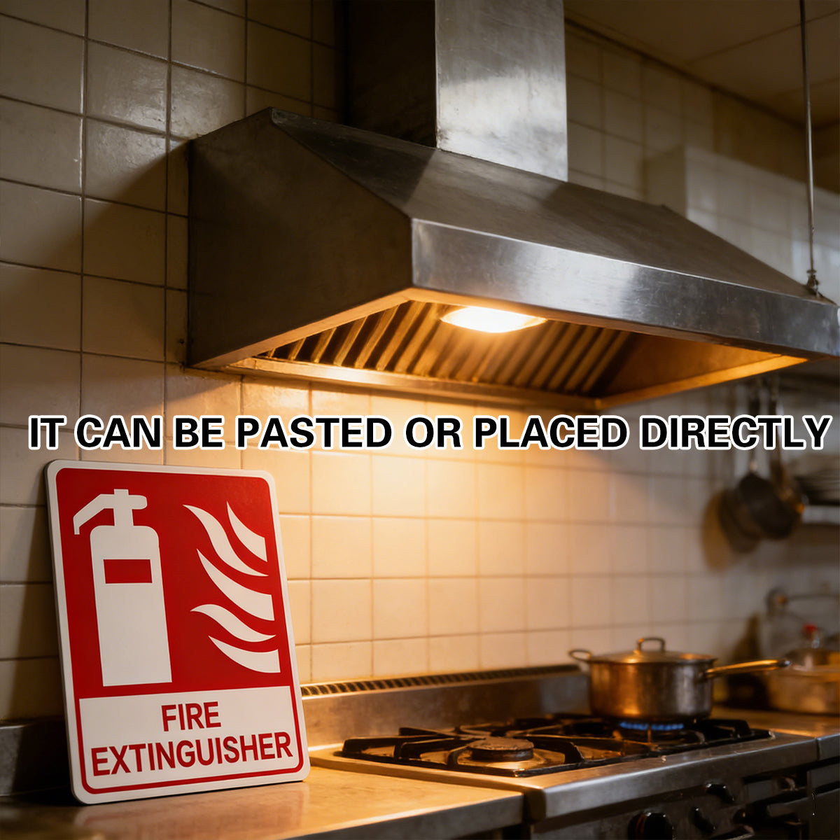 2PCS Fire Extinguisher PVC Safety Warning Sign for Warehouse Building Use