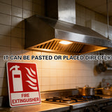 2PCS Fire Extinguisher PVC Safety Warning Sign for Warehouse Building Use