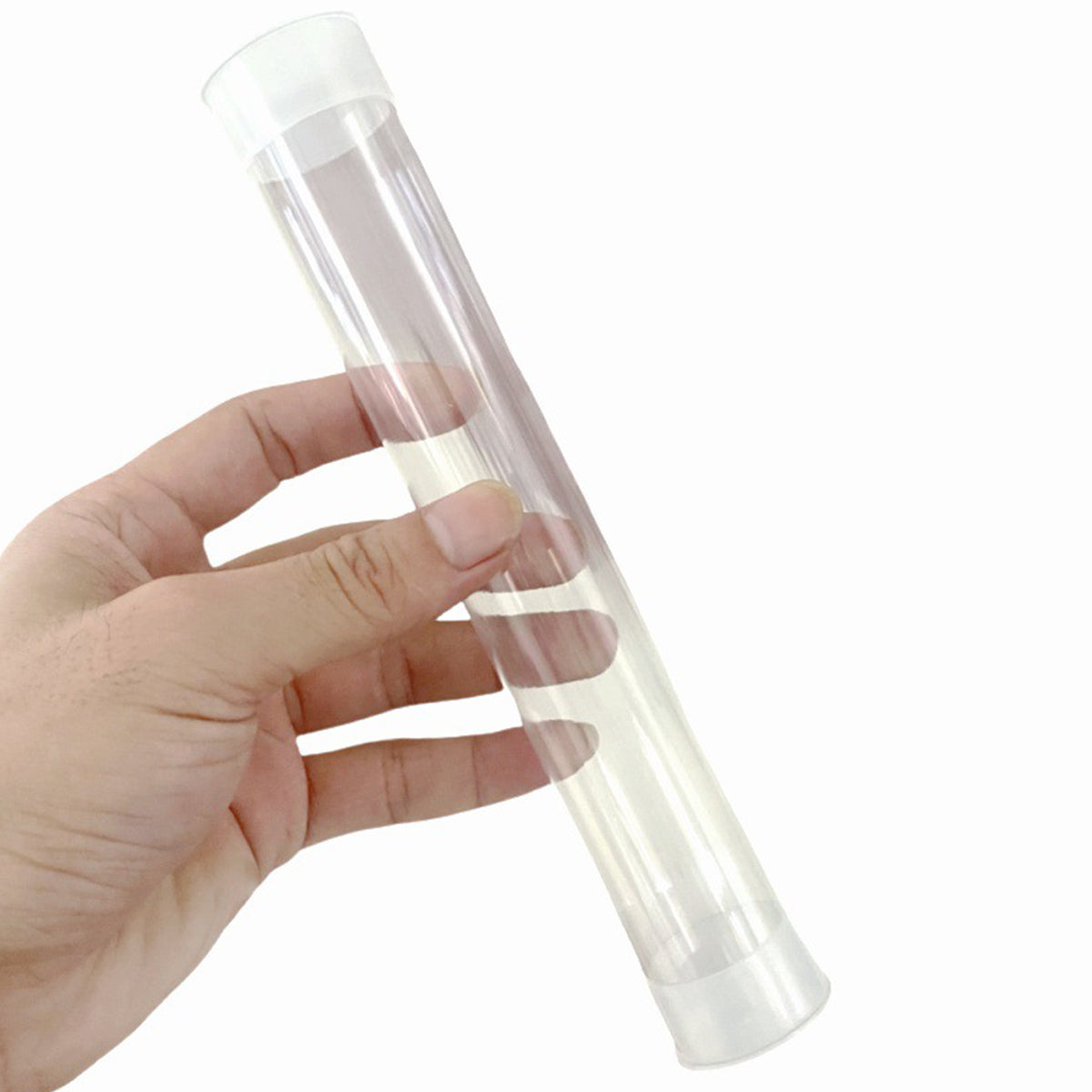 Transparent PC Packaging Tube with Lid Plastic Storage Tube 20PCS