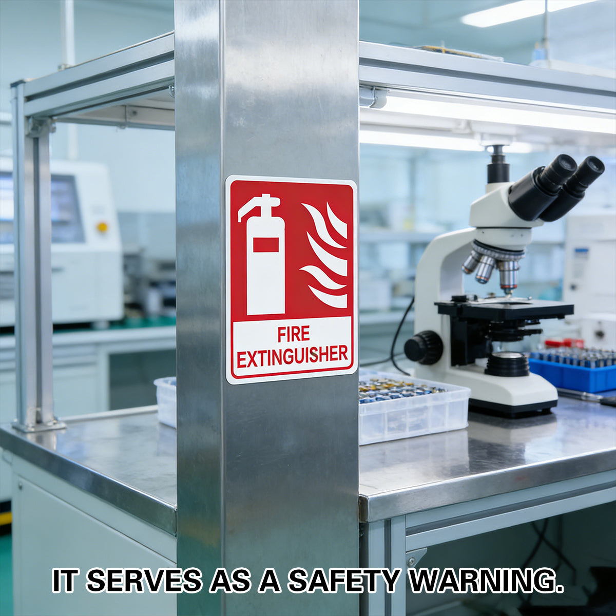 2PCS Fire Extinguisher PVC Safety Warning Sign for Warehouse Building Use