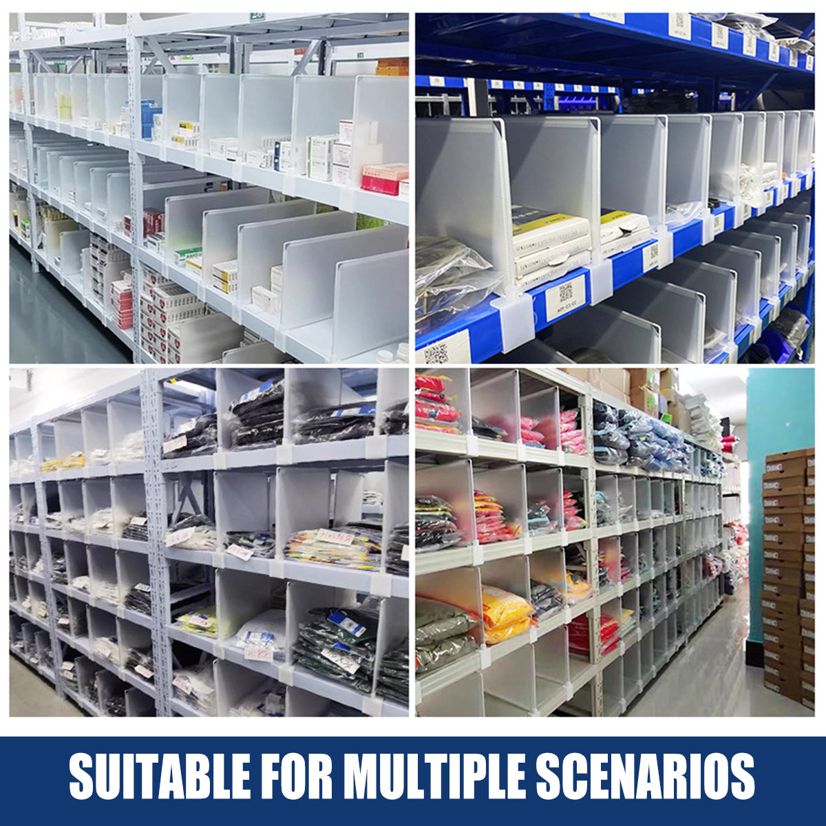 5PCS Shelf Dividers Durable Snap-On for Warehouse Garage Storage