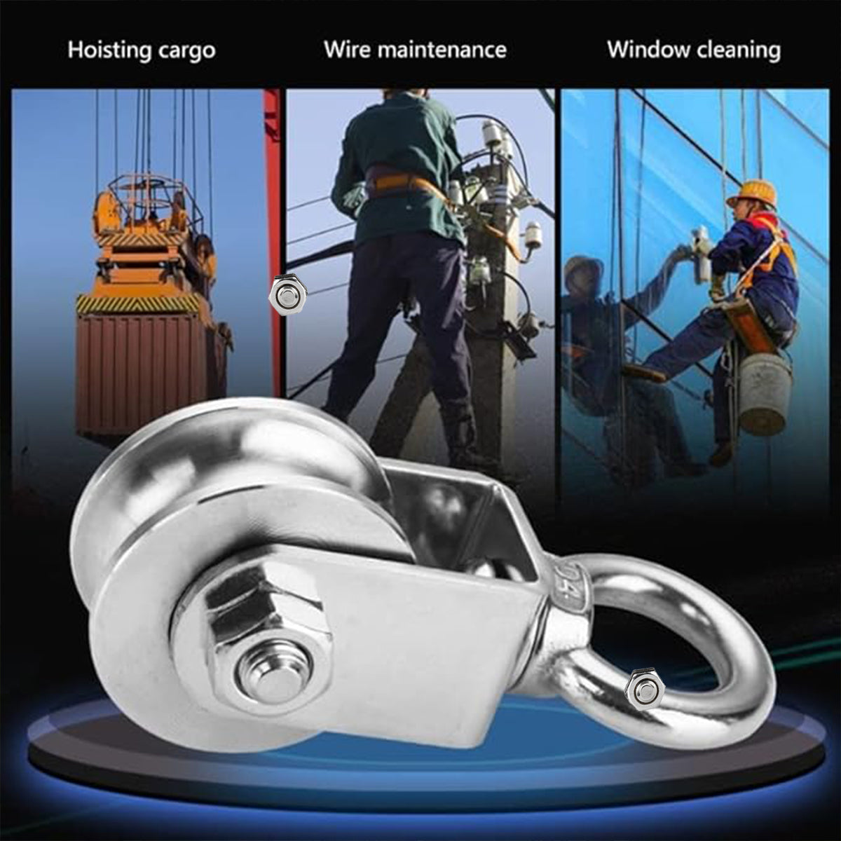 Stainless Steel U-Type Pulley Wheel Lifting Ring for Warehouse Hoist Systems