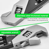 Stainless Steel Adjustable Folding Multi-Tool Wrench with Bits