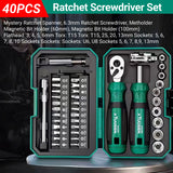40PCS Portable Ratchet Screwdriver Kit with Magnetic Bit Holder for DIY Repair
