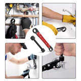 Water Pipe Repair Wrench Set with Double-Ended Faucet Wrench and Angle-Stop Extension